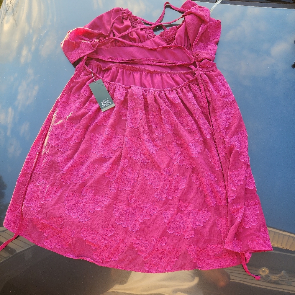 Wild Fable Hot Pink / Rose Mini Dress - Picture 3 of 11